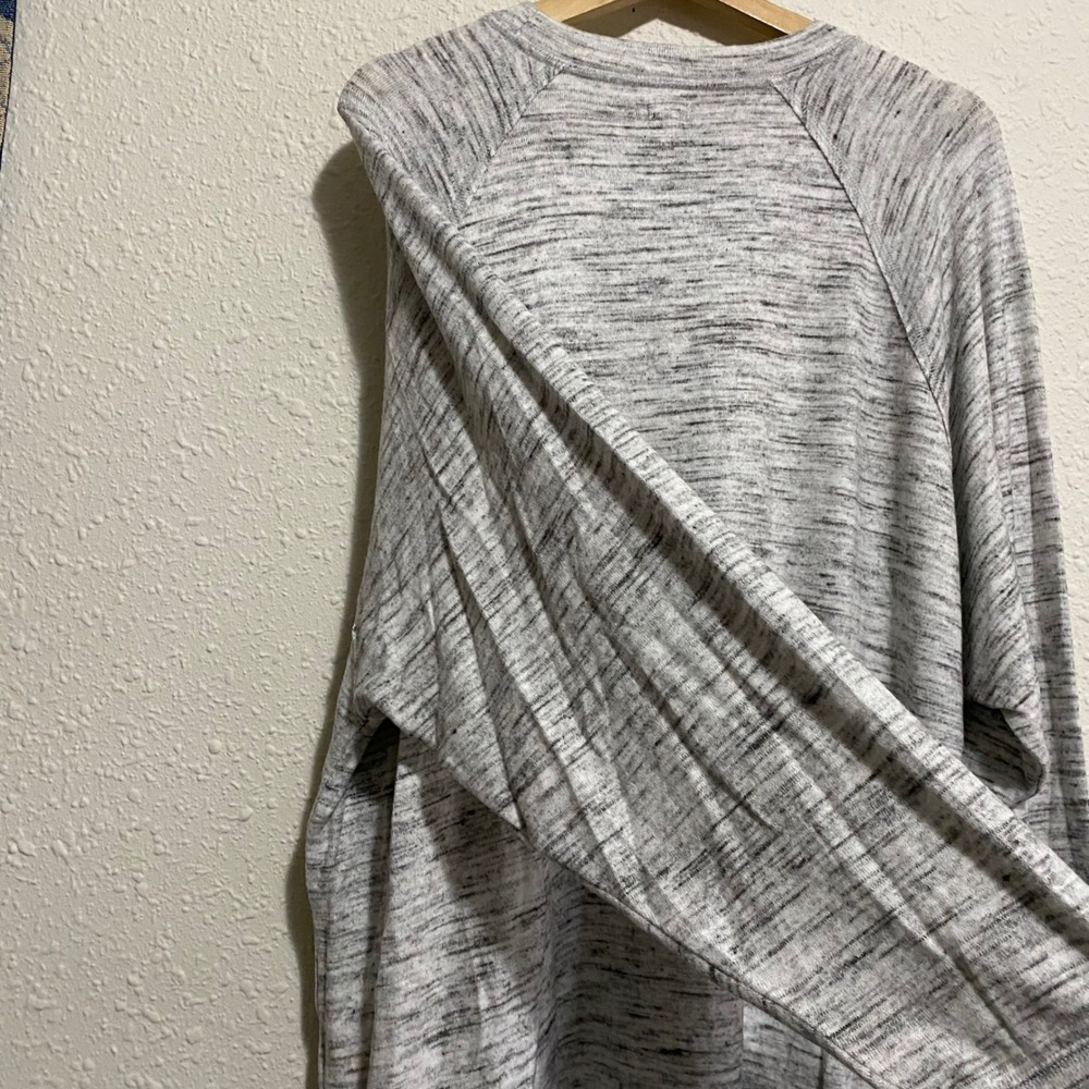 New Aerie Women Gray Heathered Long Sleeve Raglan Sweatshirt Top XL basic staple - Picture 8 of 8